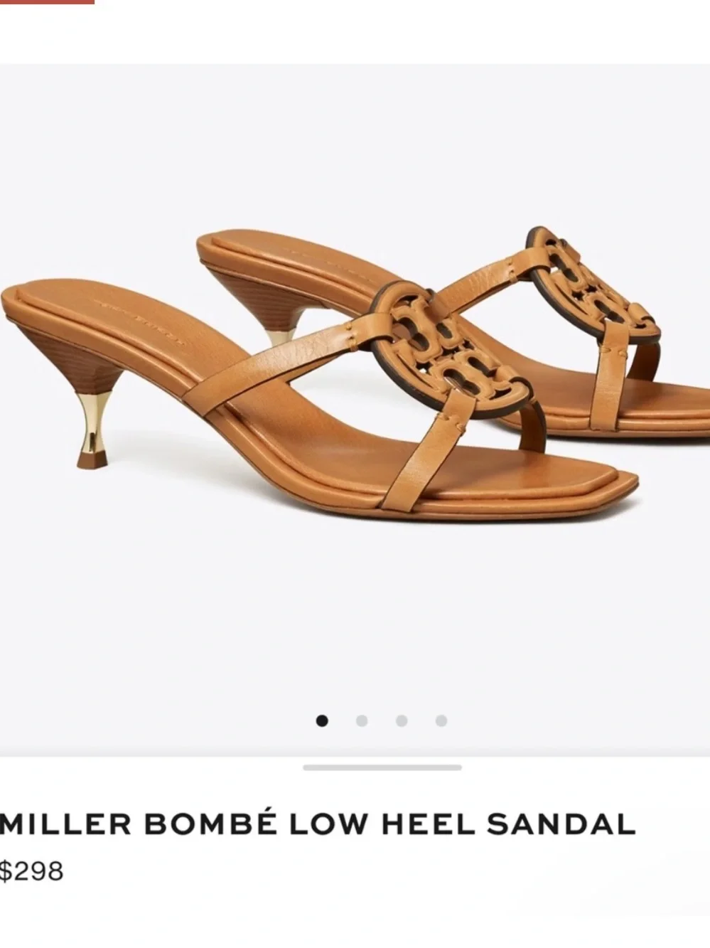 Tory Burch | Miller Bombe Low Heel Sandal in Caramel Brown Leather 9